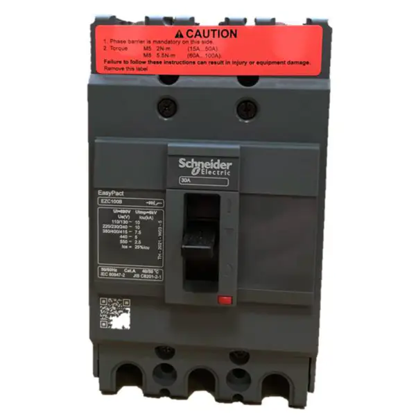 Interruttore automatico scatolato 3 poli Easypact EZC100B 3P30A