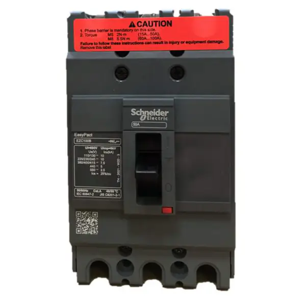 Interruttore automatico scatolato 3 poli Easypact EZC100B 3P50A