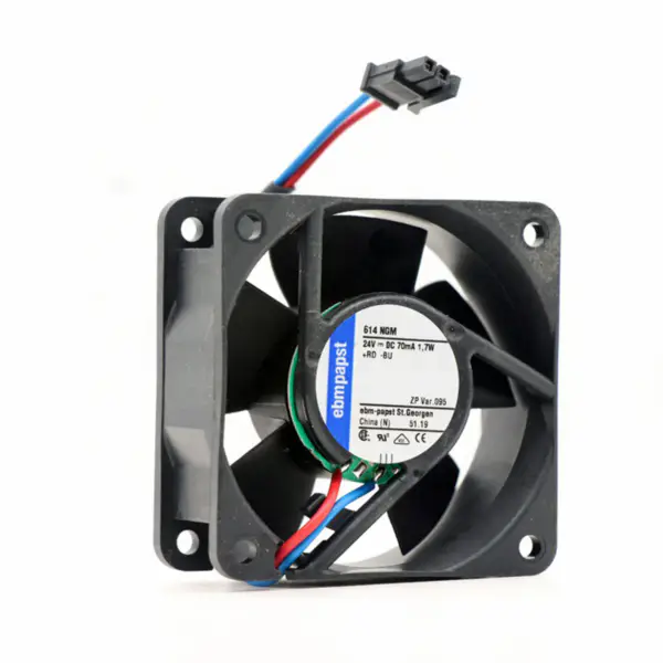 Ventilatore assiale Ebm papst 24 V DC 60 x 60 x 25 mm 35m3/h 1,7W Ventola di raffreddamento DC Fan