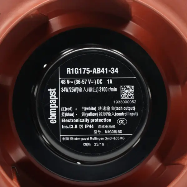 Original Ebm papst Germany R1G175-AB41-34 48V 38W 0.85A 566m3/h 175mm 3100RPM DC Centrifugal Cooling Fan