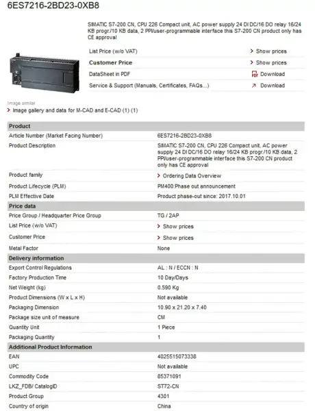 Modulo Siemens PLC 6ES7901-3CB30-0XA0 6ES79013CB300XA0