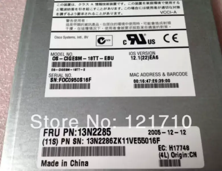 Modulo switch Gigabit Ethernet IBM 13N2285 13N2286 OS-CIGESM-18TT-EBU per scheda madre industriale IBM HS20