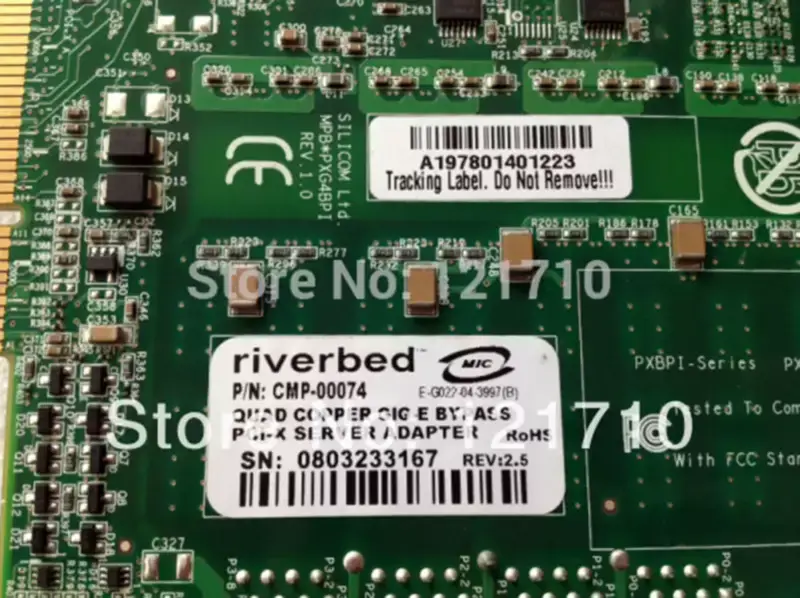 Scheda madre industriale Silicom RiverBed QUAD COPPER GIG-E BYPASS PCI-X SERVER ADAPTER CMP-00074