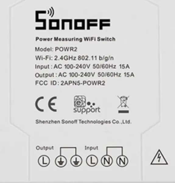 Interruttore WiFi SONOFF Pow R2 con misura del consumo energetico Interruttore di alimentazione WiFi 15A Controllore intelligente dell'interruttore Wifi