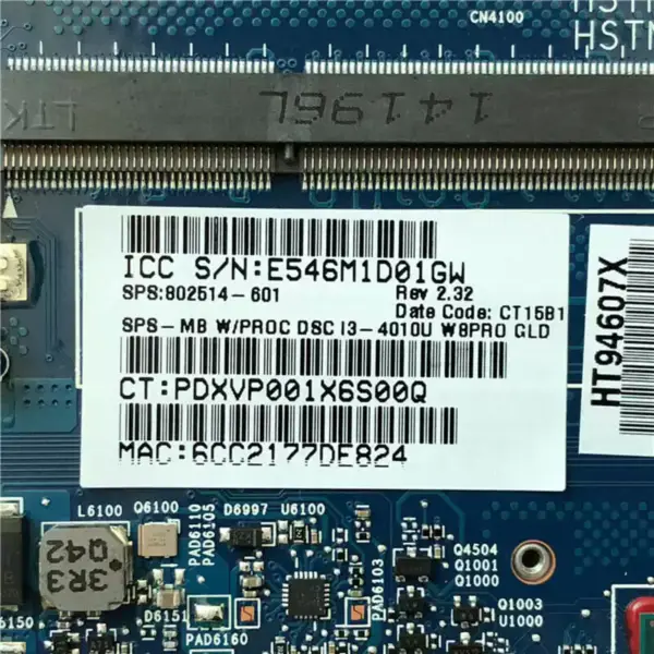 HP EliteBook 840 850 G1 6050A2559101-MB-A03 802514-601 Scheda Madre
