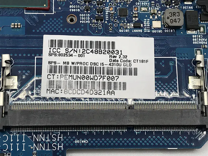 HP 836094-001 836094-501 836094-601 Scheda madre DAX1BDMB6F0