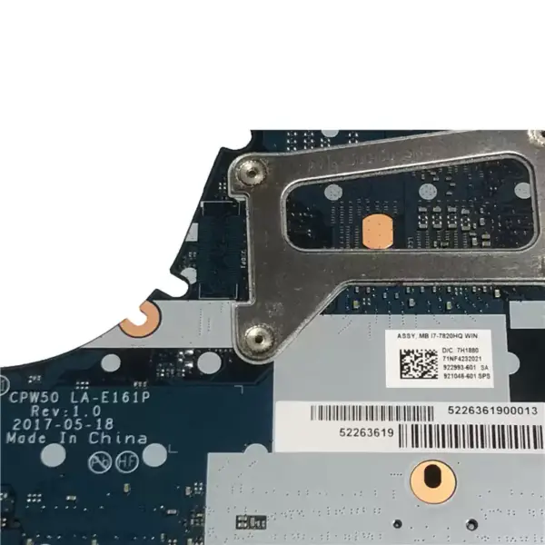 HP ZBook 15 G4 921048-001 921048-501 921048-601 Scheda madre LA-E161P
