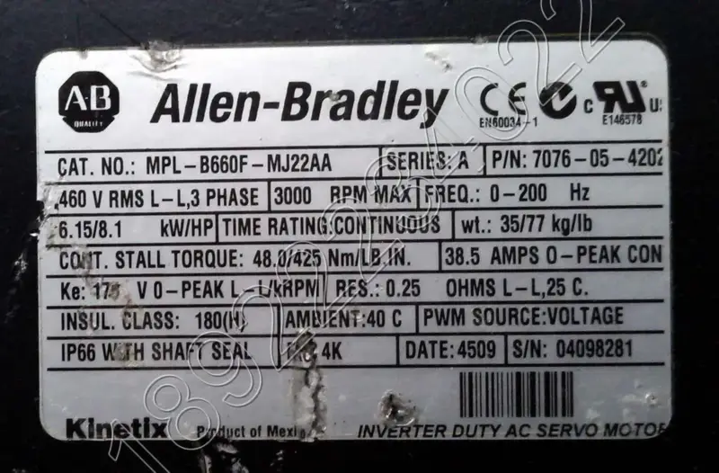 ALLEN-BRADLEY Motore MPL-B660F-MJ22AA