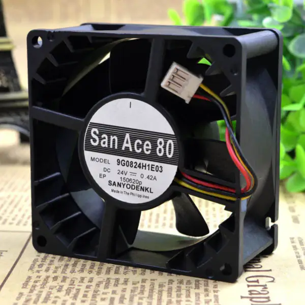 Sanyo 9G0824H1E03 8038 24V 0,42A Ventilatore a 3 fili