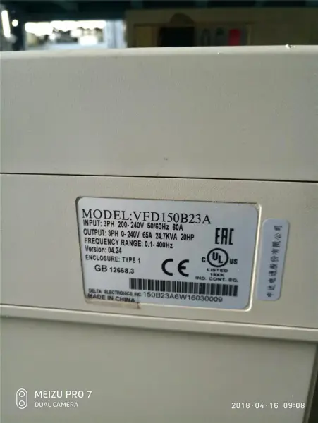 Delta B serie 15KW VFD150B23A