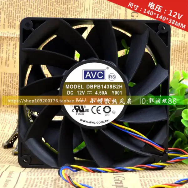 AVC 14038 14CM 12V 4,5A DBPB1438B2H Ventola PWM
