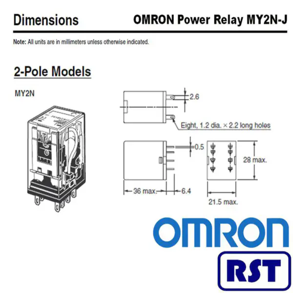 Omron 12v DPDT PCB 220/240VAC Relè a scatto