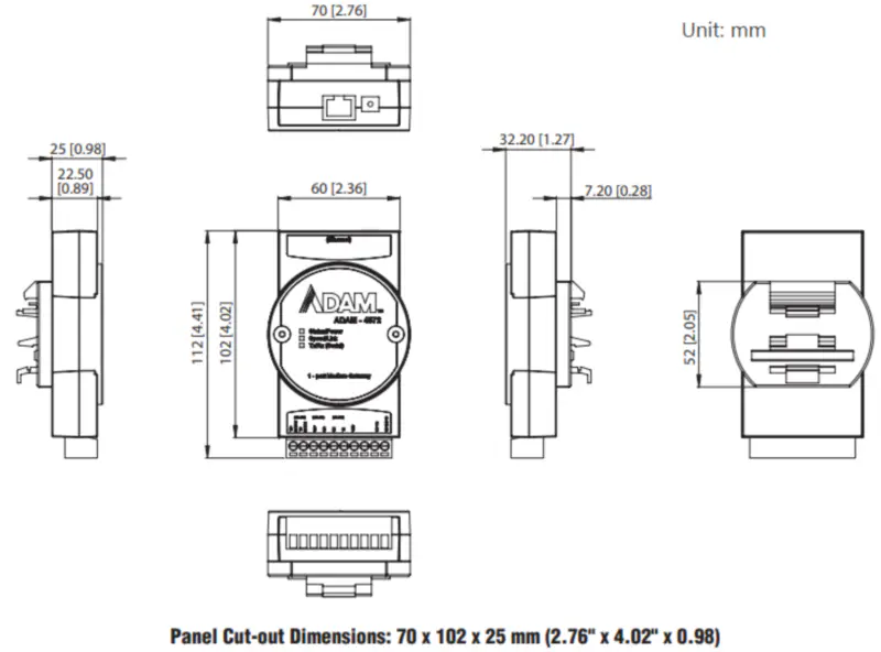 Gateway Modbus a 1 porta di Advantech ADAM-4572-CE