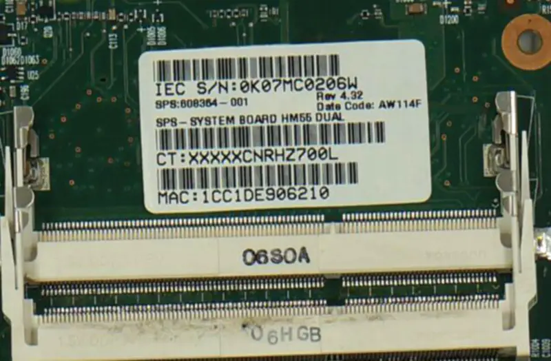 Scheda madre HP 608364-001 envy 14
