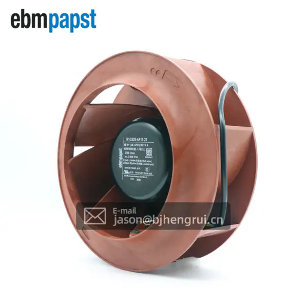 Ebmpapst R1G225-AF11-21 Ventola di raffreddamento centrifuga per armadi di rete da 225 mm 95W 2.2A EC curvata all'indietro