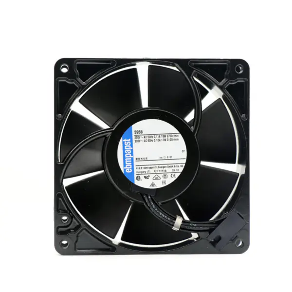 dimensioni 127 x 127 x 38 mm 230 V ac portata d'aria 180m3 / h 2750 giri/min 5958 ebmpapst ventola di raffreddamento