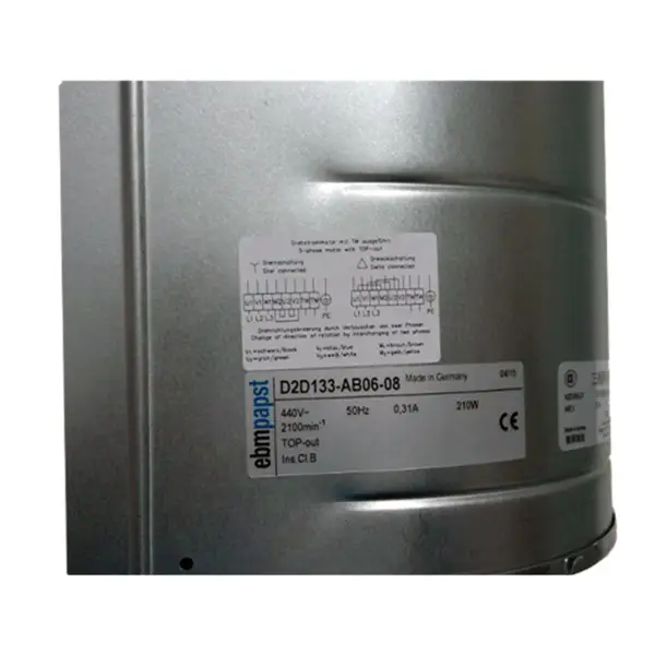 EBM PAPST 210W 0,31A D2D133-AB06-08 ventilatore centrifugo a doppia aspirazione per raffreddamento armadietti