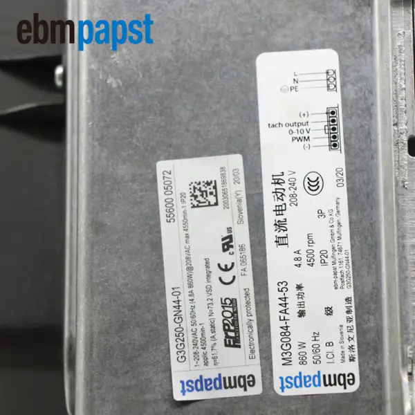 Ventilatore Ebmpapst G3G250-GN44-01