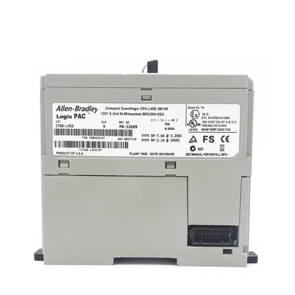Il miglior prezzo PLC Allen Bradley Compact Guardlogix Cpu L45S 3M/1M 1768-L45S