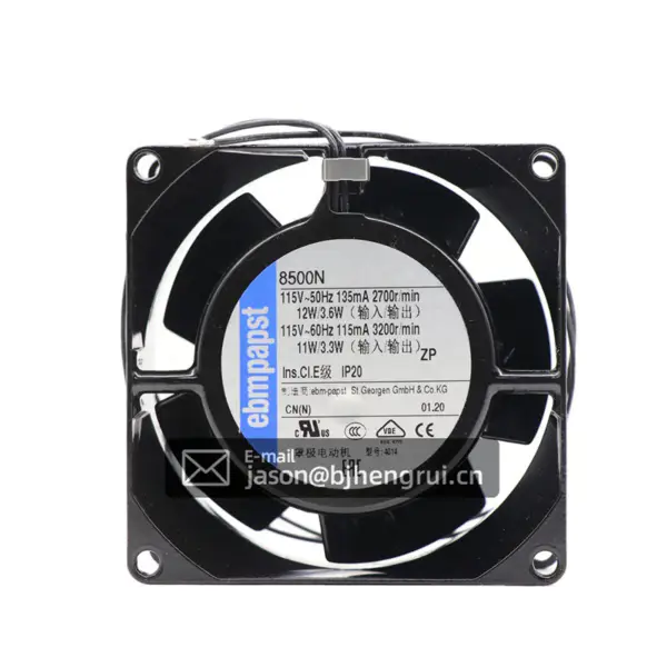 TYP 8500N Flusso d'aria 61m3 /h 3200 giri/min Ebm papst Fan 115V 80 * 80 * 38mm Dissipazione del calore del telaio di Fam Cabinet di raffreddamento completamente in metallo