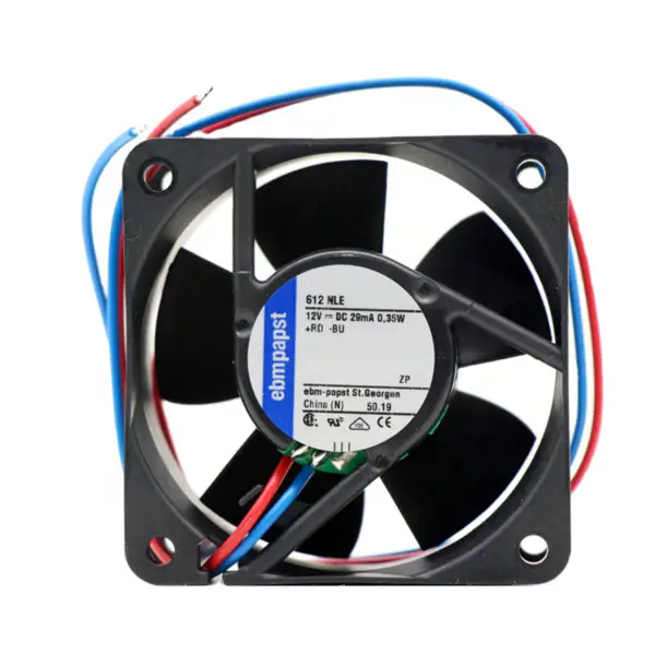 Dimensioni 60 x 60 x 25 mm 12 V DC Portata d'aria 21m3/ h 2500 giri/min 612NLE Ventilatore di raffreddamento Ebmpapst