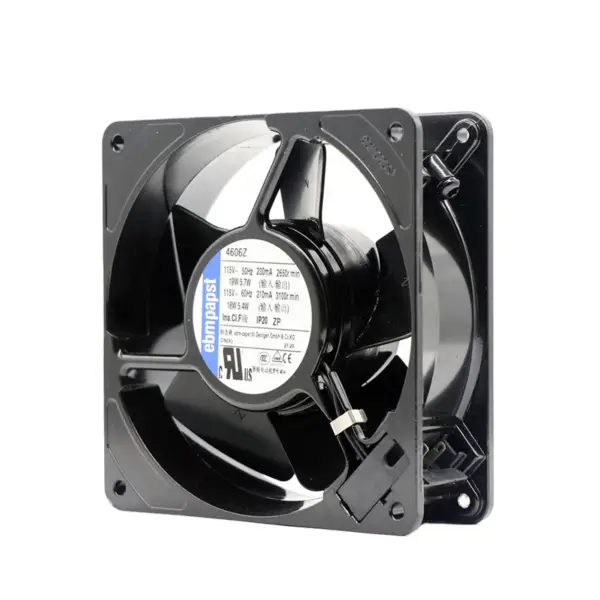 Dimensioni 120 x 120x 38mm 115 V AC Portata d'aria 180 m3 /h 3100 giri/min 4606Z ebmpapst ventola di raffreddamento