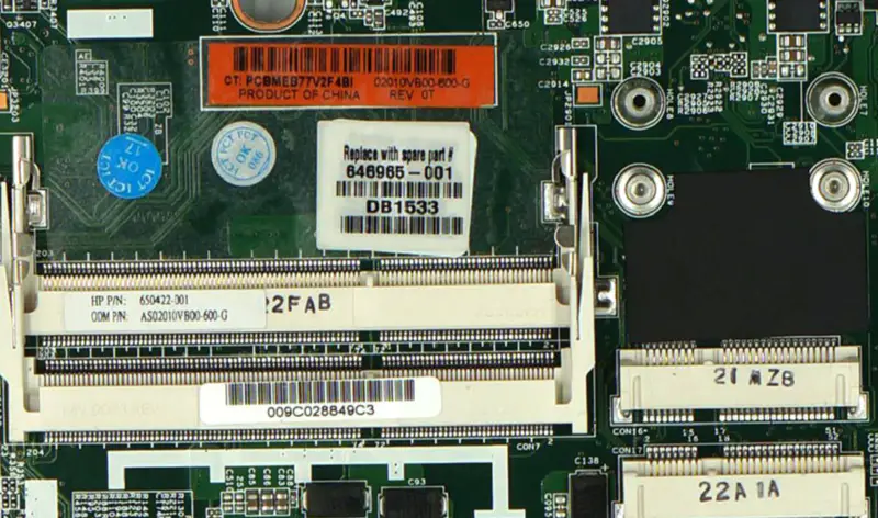 HP 646965-001 Scheda madre 8560P 6560B QM67