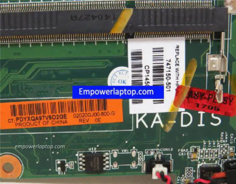 HP 15-D A6-5200 747150-501 Scheda madre
