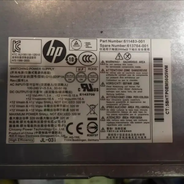 Alimentatore HP D10-320P1A PS-4321-2HP