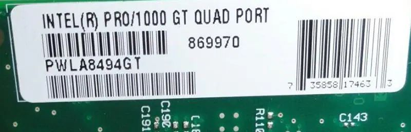 Scheda server Intel PRO/1000 GT Quad Port PWLA8494GT 82546GB