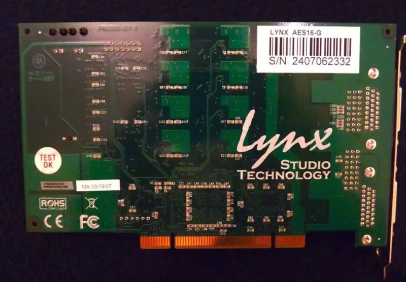 Scheda audio professionale LYNX AES16 Interfaccia PCI G