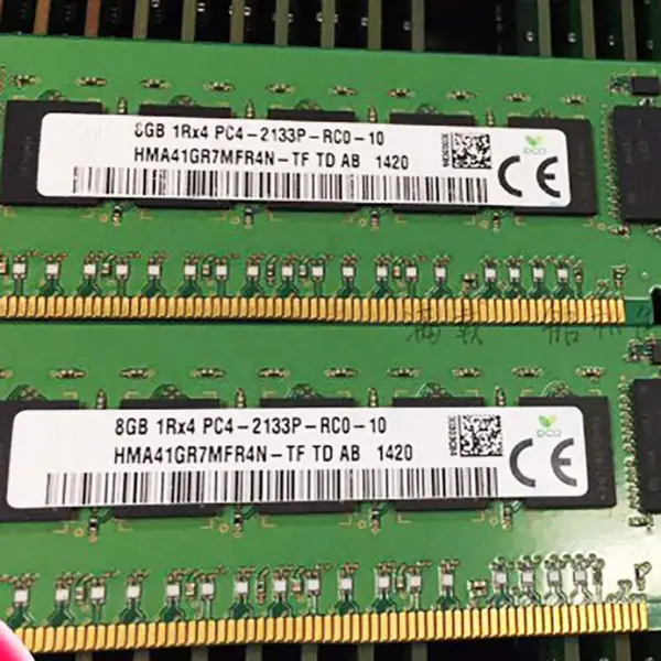 2pcs Hma41gr7mfr4n-tf Ram per Sk Hynix 8gb Ddr4 2133mhz Ecc Reg 1rx4 Pc4-2133p Server Memory