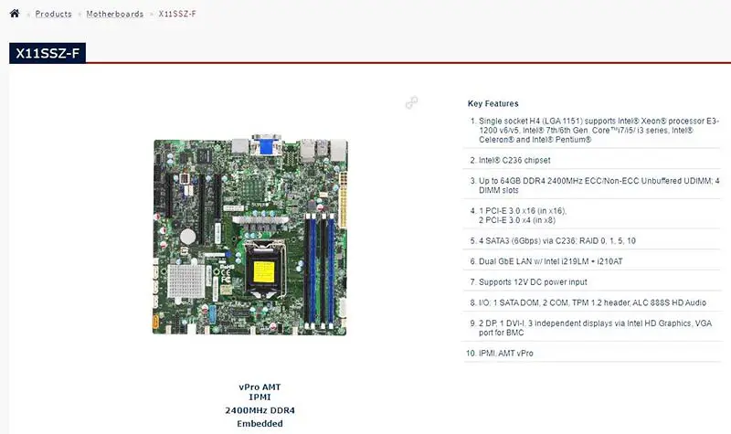 Scheda madre Supermicro X11ssz-f