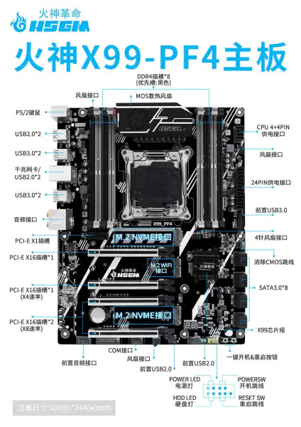 Hsgm X99-pf4 Supporto 22nm Processore Server Universale Pci-e 3.0 Computer Scheda Madre