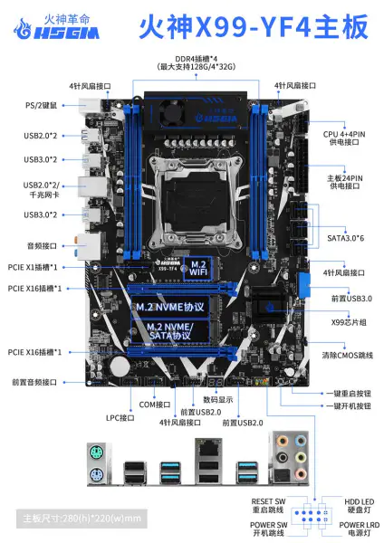 Scheda madre Hsgm X99-yf4 Universal Lga