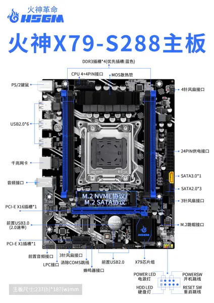 Hsgm X79-s288 Scheda Madre Supporto Doppio Canale Ddr3 Computer Scheda Madre Per Server