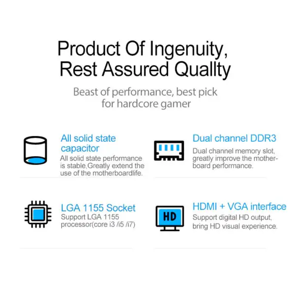 Hsgm H61-v1816 Scheda madre Gigabit Lga 1155 Slot Cpu Per Desktop