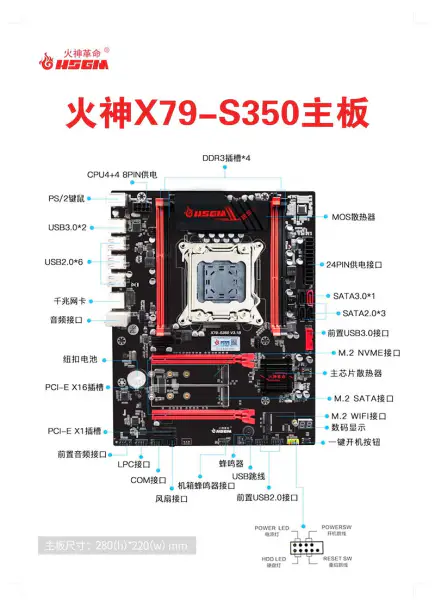 Hsgm X79-s350 Scheda Madre Lga 2011 Cpu Socket 128gb Memoria Computer Server Motherboard