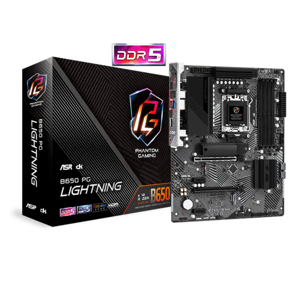 Asrock Atx Scheda Madre B650 Pg Light Ning Ddr5 Am5 Supporto Cpu 7950x 7900x 7700x 7600x