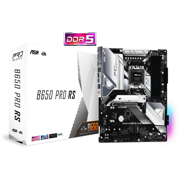 AsRock Atx Scheda Madre B650 Pro Rs Ddr5 Am5 Supporto Cpu 7950x 7900x 7700x 7600x
