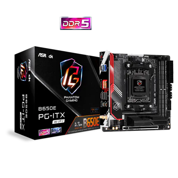 AsRock Itx Scheda Madre B650e Pg-itx Wifi Ddr5 Am5 Supporto Cpu 7950x 7900x 7700x 7600x