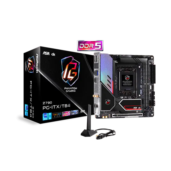 AsRock Scheda Madre Z790 Pg-itx Tb4 Wifi6 Ddr5 Memoria Lga 1700 Intl 13th Gen Z790 Pg-itx/tb4 Wifi6 13600k 13700k