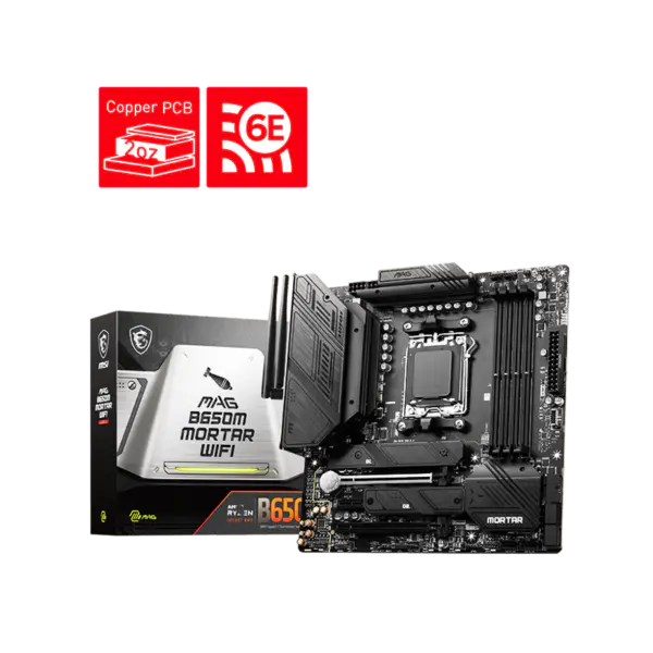 Ms M-atx Scheda Madre Mag B650m Mortaio Wifi Ddr5 Am5 Supporto Cpu 7950x 7900x 7700x 7600x