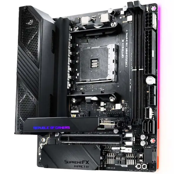 Asus Rog Crosshair Viii Impact X570 Argb Scheda Madre Processore di gioco Supporto 5800x 5900x 5950x
