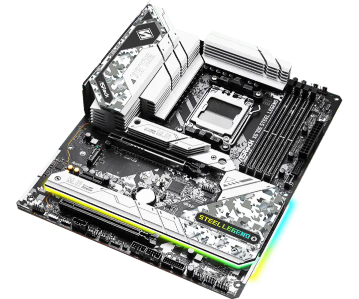 Rock X670 X670e Schede madri Am5^5 Socket Am5 Scheda madre X670e Steel Legend Ddr5