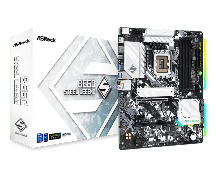 As B660 Steel Legend Ddr4 Gaming Motherboard Cpu 12700 12600 Intl B660 Lga 1700 9 Phase Dr.mos Power Design