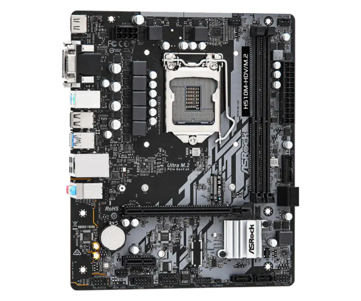 Asrock H510m-hdv/m.2 Office Gaming Motherboard Supporta Cpu 10500 10400 11400f Intl H510 Lga 1200