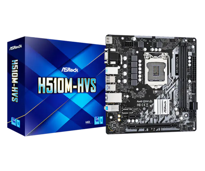 Asrock H510m-hvs Scheda Madre per Giochi d'Ufficio Supporta Cpu 10500 10400 11400f Intl H510/lga 1200 H510m Hvs
