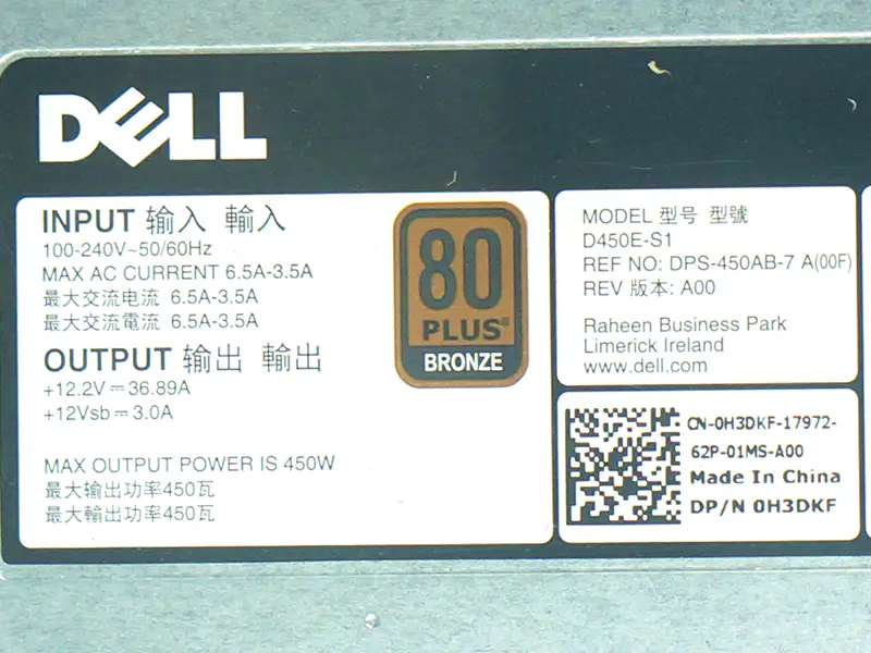 450W alimentazione di commutazione per Dell PowerEdge T430 R530 PSU D450E-S1 DPS-450AB H3DKF 40GD