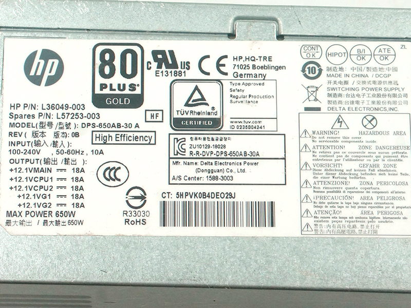 PSU per HP 800 Z2 G4 4Pin 650W commutazione alimentatore DPS-650AB-30 A L36048-003 L36049-003 L57253-003